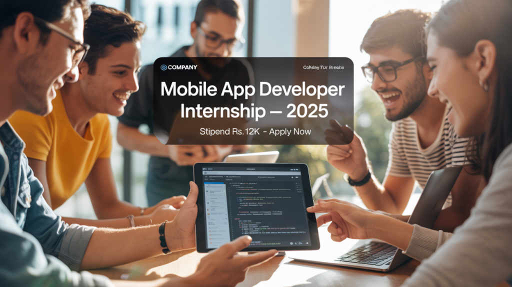 Mobile App Developer Internship For College Student Stipend Rs.12k Apply Now 2025