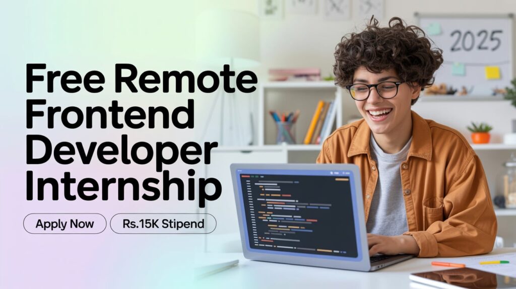 Free Remote Frontend Developer Internship For College Student Stipend Rs.15k Apply Now 2025