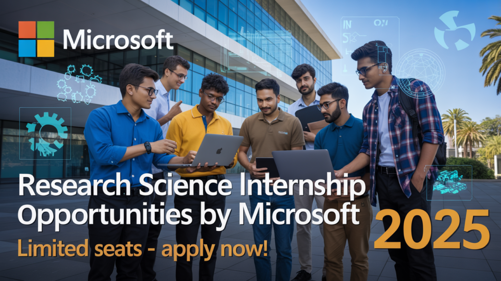 Research Science Internship Opportunities by Microsoft, Bangalore [Bachelor's] Apply Now