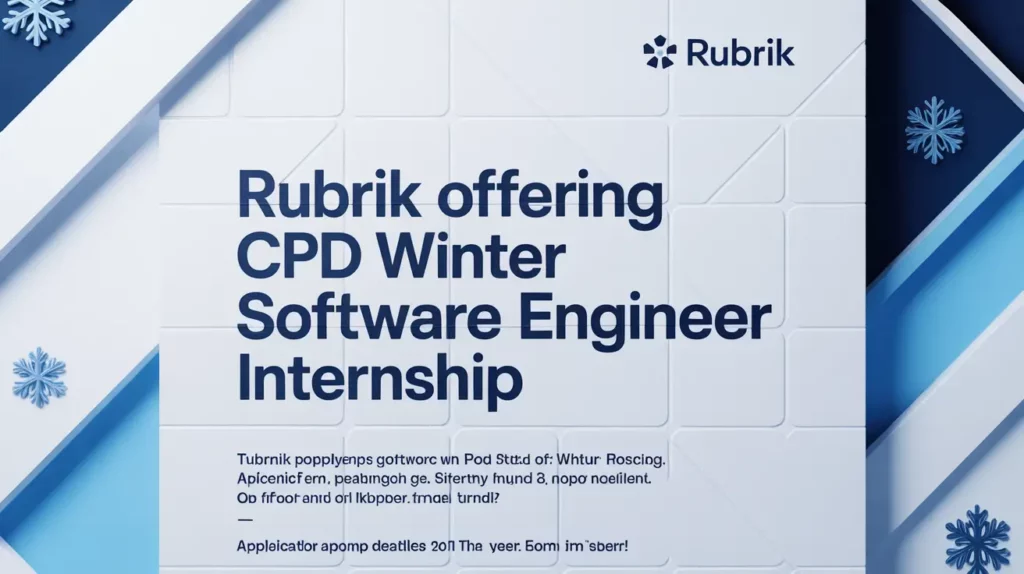 Rubrik Offering CPD Winter Software Engineer Internship, Pune, India Apply Now in 2025