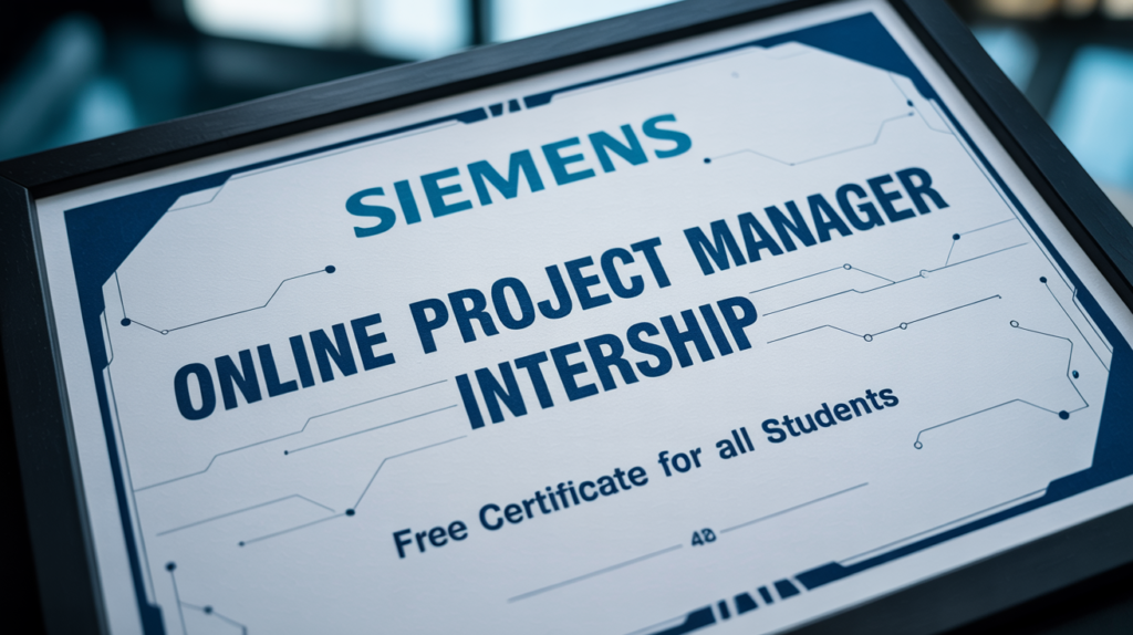 Online Project Manager Internnship by Siemens  for All Students, Get Free Certificate, Apply ASAP