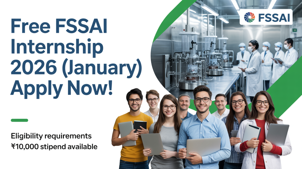 Free FSSAI Internship 2026 (January): Apply, Eligibility, ₹10,000 Stipend,  Apply by 19 Dec