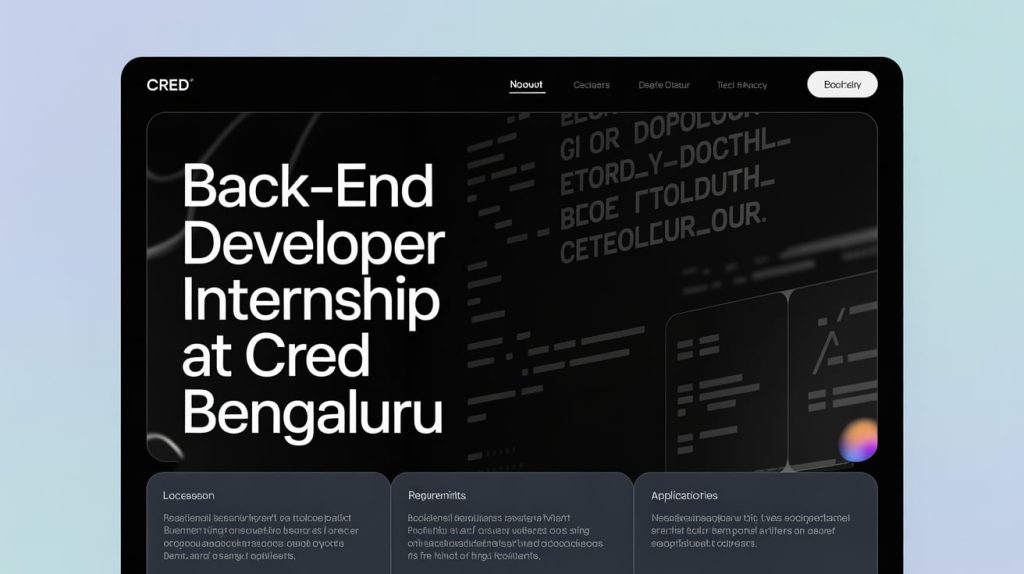 Back-end Developer Internship at CRED Bengaluru | Stipend Rs. ₹3-5 LPA Apply Now in 2025