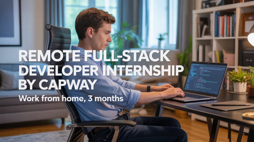 Remote Fullstack Developer Internship by Capway, [Work From Home, 3 Months, Stipend Rs. 28K] Apply