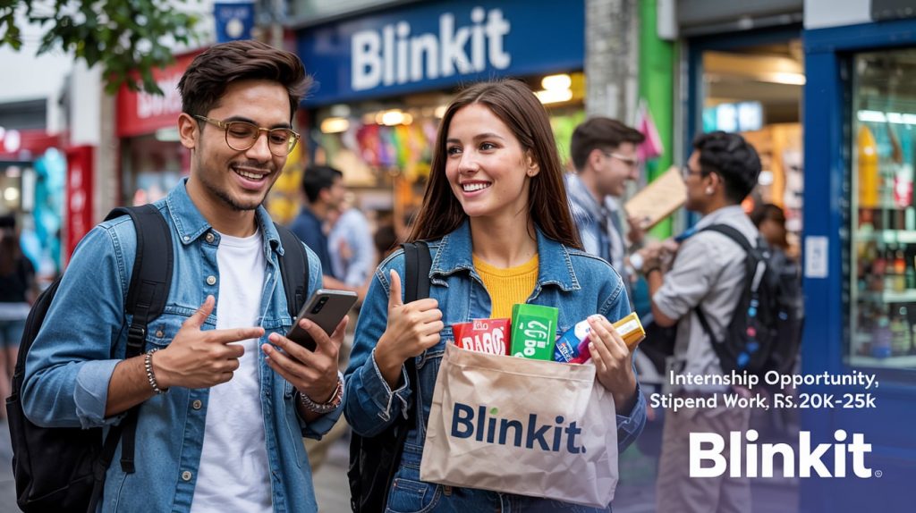Blinkit Offer Sales and Marketing - Internship (Field Work) Stipend Rs. 20k to 25k monthly. Apply by 22 Jan