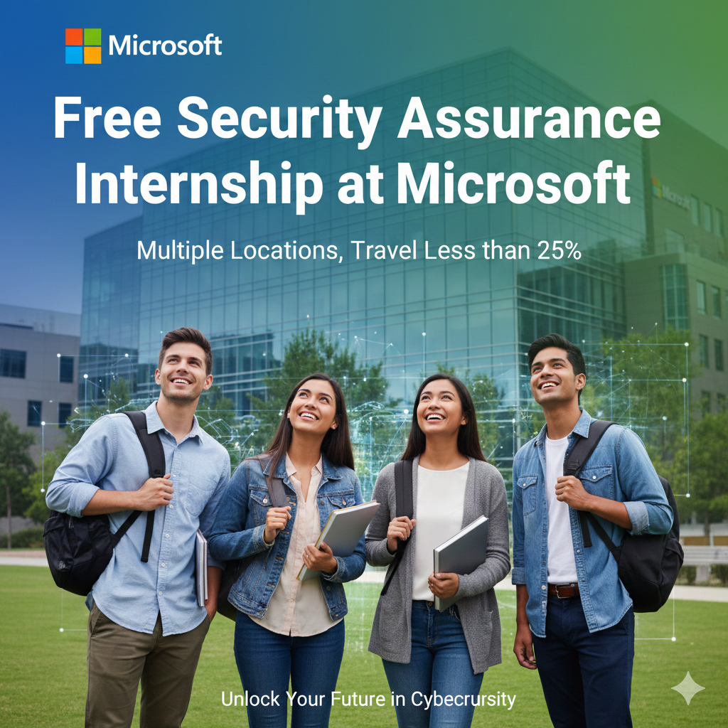 Free Security Assurance Internship at Microsoft [Multiple Locations, Travel Less than 25%] Apply!