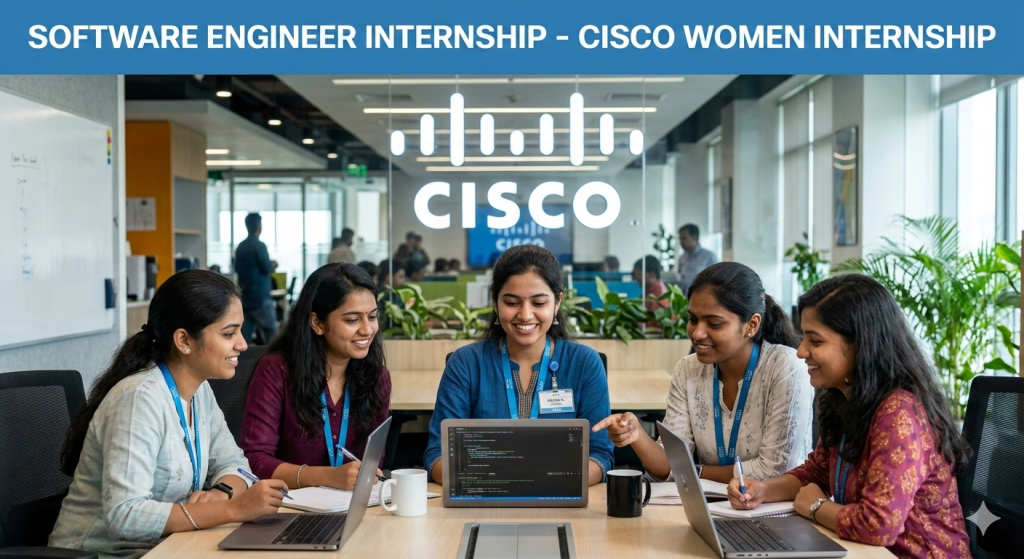 Software Engineer Internship - Cisco Women Internship Program, Bangalore | Stipend ₹3–7 LPA, Sign up