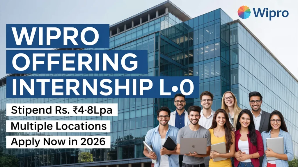 Wipro Offering Internship L0  | Stipend Rs. ₹4-8LPA | Multiple Locations Apply Now in 2026